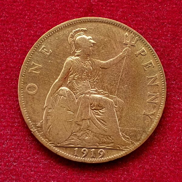 United Kingdom (UK) 1 Penny George V 1919 Coin 