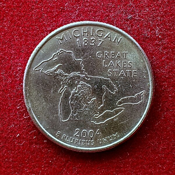 United States 1/4 Dollar “Washington Quarter” Michigan 2004 Coin  P (Mint of Philadelphia)