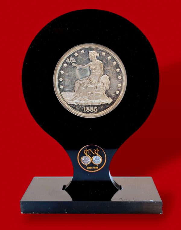 United States (USA) 1 Dollar "Trade Dollar" 1885 Token Display Stand (40 mm)