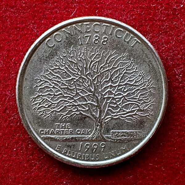 United States (USA) 1/4 Dollar Washington Quarter Connecticut 1999 Coin 