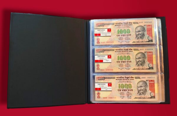 1000 Rupees 45 Notes Signature Set Collection (1997 - 2016)