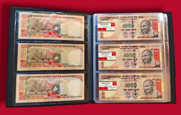 1000 Rupees 45 Notes Signature Set Collection (1997 - 2016) - Image 2