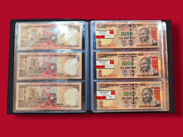 1000 Rupees 45 Notes Signature Set Collection (1997 - 2016) - Image 4