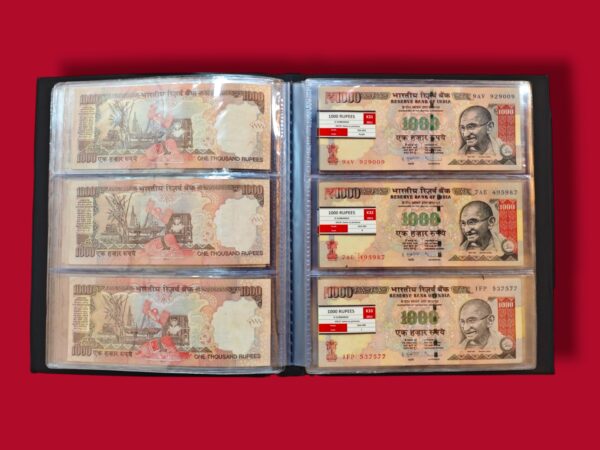 1000 Rupees 45 Notes Signature Set Collection (1997 - 2016) - Image 9