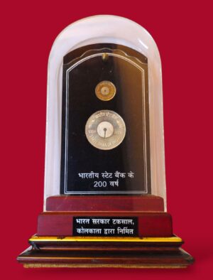 2006 - State Bank of India (SBI) Kolkata VVIP Velvet Box 2 Coins Set (Rs.100, Rs.5)