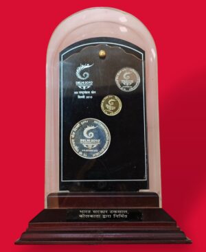 2010 – XIX Commonwealth Games Delhi 3 Coins VVIP Set (Rs 2, Rs 5, Rs 100)
