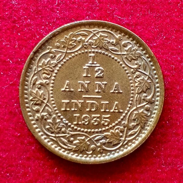 British India 1/12 Anna George V 1935 Coin 