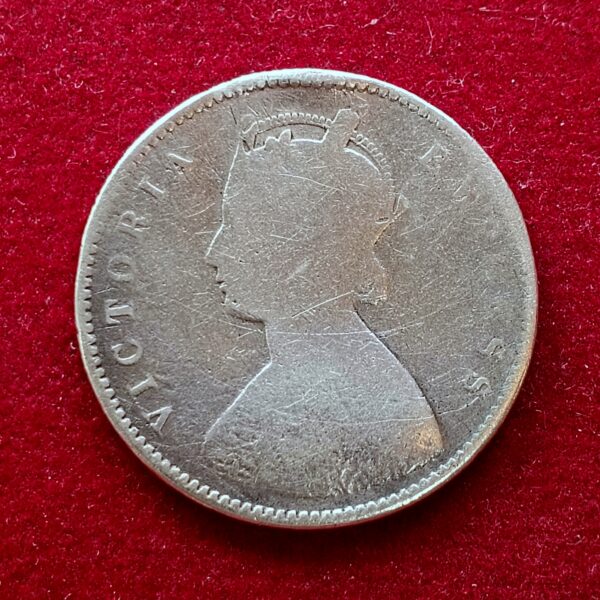 British India 1/2 Rupee - Victoria Empress 1887 Silver Coin - Image 2