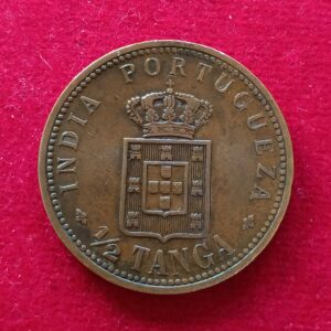 India Portuguese 1/2 Tanga Carlos I Lisboa Mint 1901 Coin 