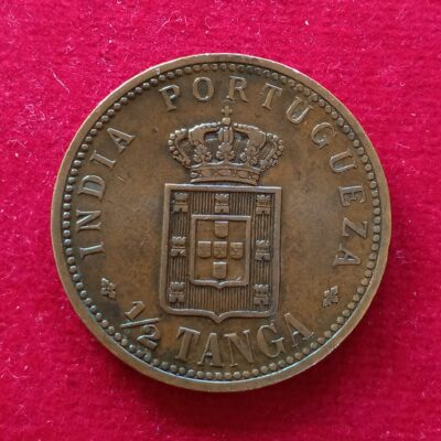 India Portuguese 1/2 Tanga Carlos I Lisboa Mint 1901 Coin 