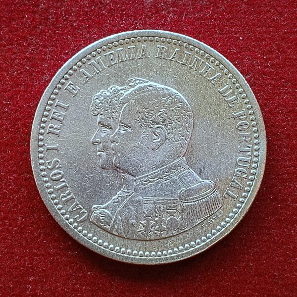 Portugal 500 Reis - Charles I Discovery of India 1898 Silver Coin - Image 2