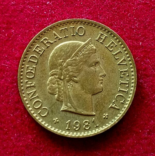 Switzerland 5 Rappen Libertas 1981 Coin  - Image 2