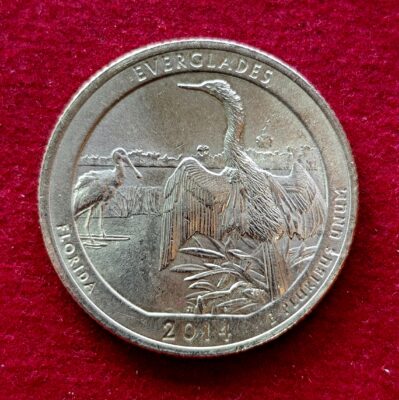 United States (USA) 1/4 Dollar "Washington Quarter Everglades National Park 2014 Coin 