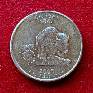 United States (USA) 1/4 Dollar Washington Quarter Kansas 2005 Coin 