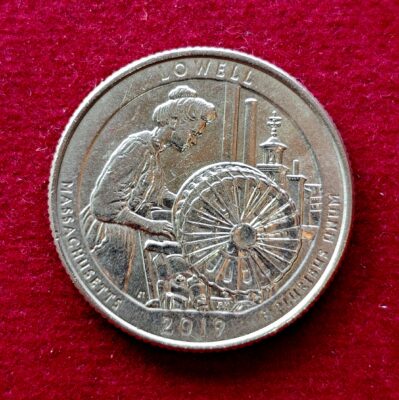 United States (USA) 1/4 Dollar "Washington Quarter" Lowell National Historical Park 2019 Coin