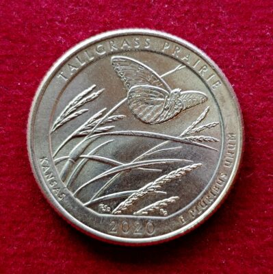 United States (USA) 1/4 Dollar "Washington Quarter" Tallgrass Prairie National Preserve 2020 Coin