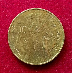 Vatican City 200 Lire - John Paul II Adam Creation 1983 Coin