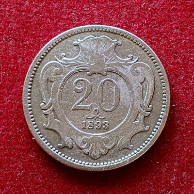 Austrian Empire 20 Heller 1893 Coin