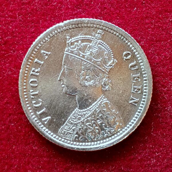 British India 1/4 Rupee Victoria 1862 Silver Coin  - Image 2