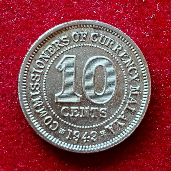 Malaya (Malaysia) 10 Cents George VI 1949 Coin