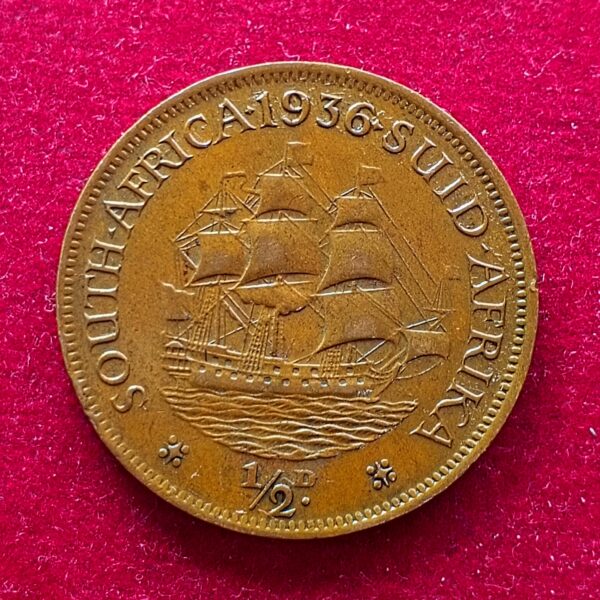 South Africa 1/2 Penny George VI 1936 Coin 