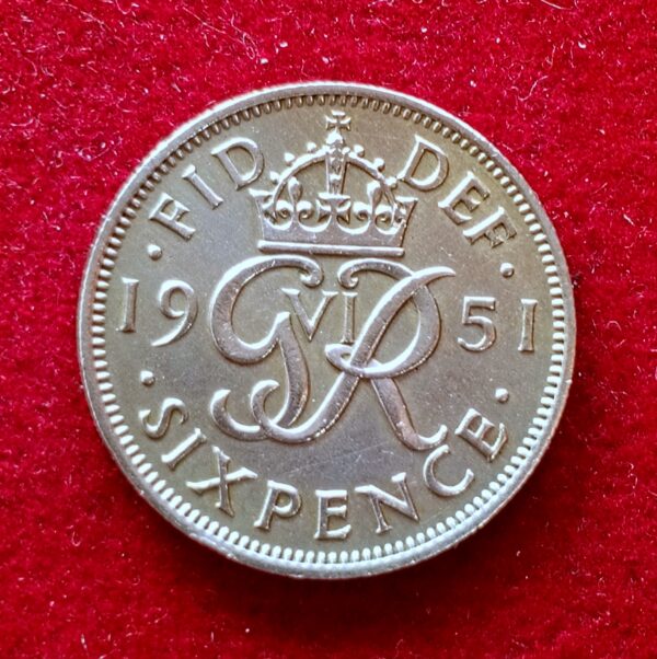 United Kingdom (UK) 6 Pence George VI 1951 Coin