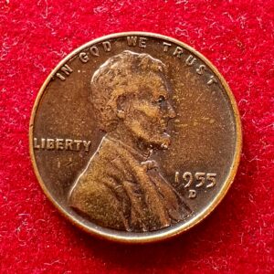 United States (USA) 1 Cent Lincoln Wheat Ears Reverse 1955 Coin (D - Denver Mint)