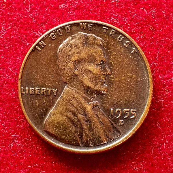 United States (USA) 1 Cent Lincoln Wheat Ears Reverse 1955 Coin (D - Denver Mint)
