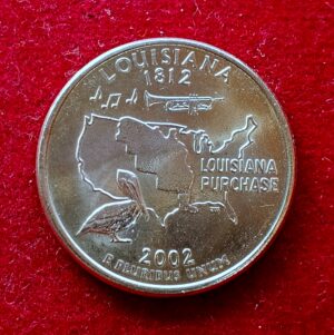 United States (USA) 1/4 Dollar “Washington Quarter Louisiana 2002 Coin 