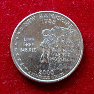 United States (USA) 1/4 Dollar Washington Quarter New Hampshire 2000 Coin 