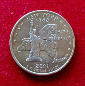 United States (USA) 1/4 Dollar Washington Quarter New York 2001 Coin 
