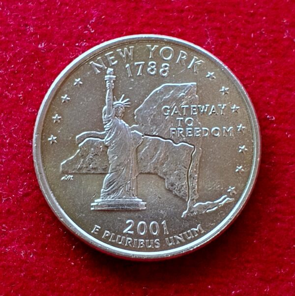 United States (USA) 1/4 Dollar Washington Quarter New York 2001 Coin 