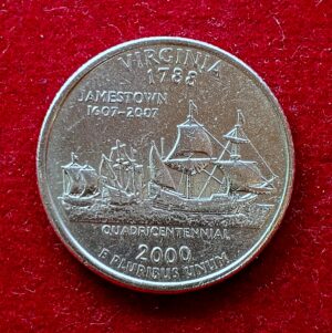 United States (USA) 1/4 Dollar Washington Quarter Virginia 2000 Coin 