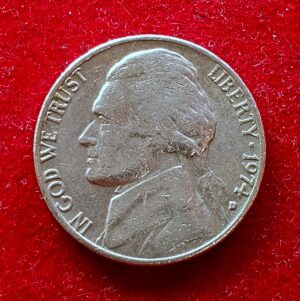 United States (USA) 5 Cents “Jefferson Nickel” 1st portrait 1974 Coin