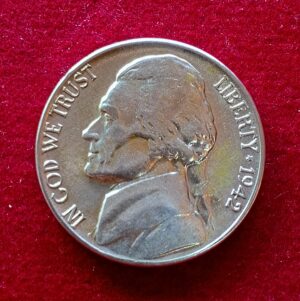 United States (USA) 5 Cents "Jefferson Wartime Nickel" 1st portrait 1942 Coin (S - San Francisco Mint)